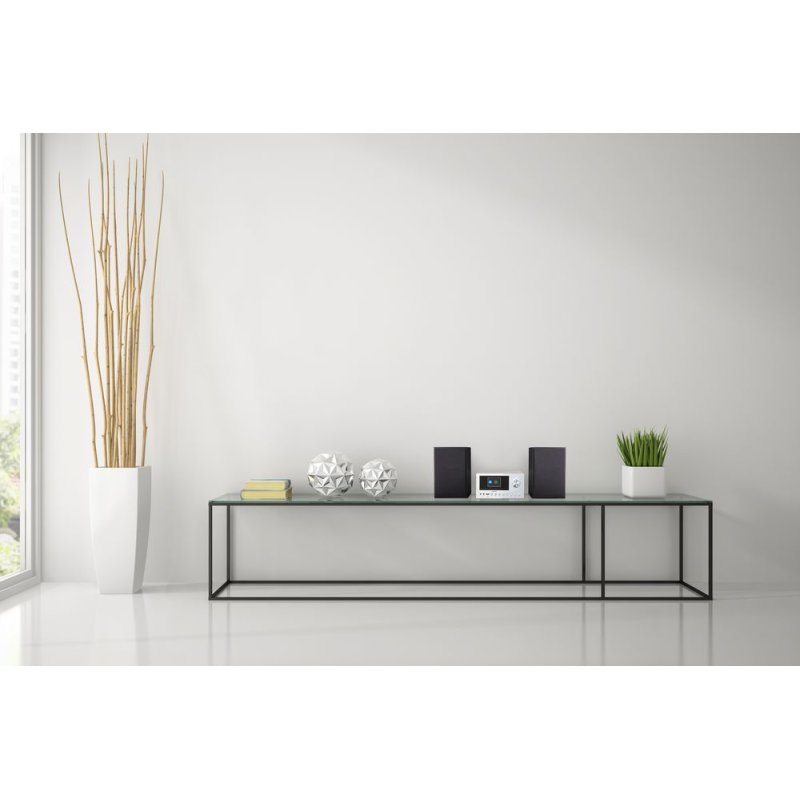 MEDION P85003 - Micro Système Audio - DAB - WiFi - Lecteur CD - Bluetooth - Argent