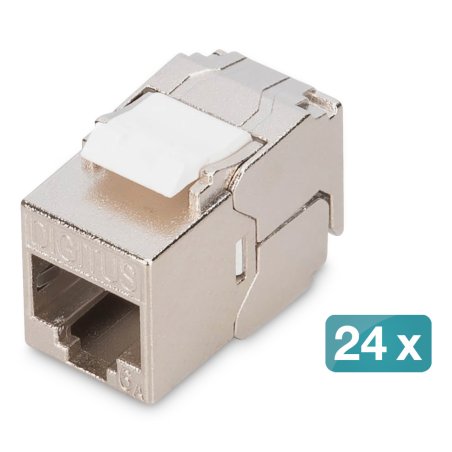 Digitus CAT 6A compact keystone module, shielded, tool-free mounting connection. 24 pcs.