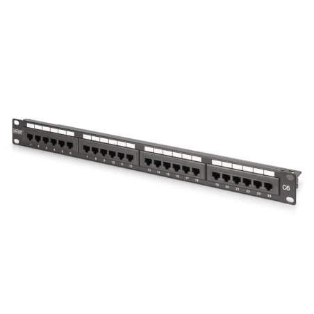 DIGITUS Patchpanel 1U 24-Port LSA Cat6 8P8C ungeschirmt
