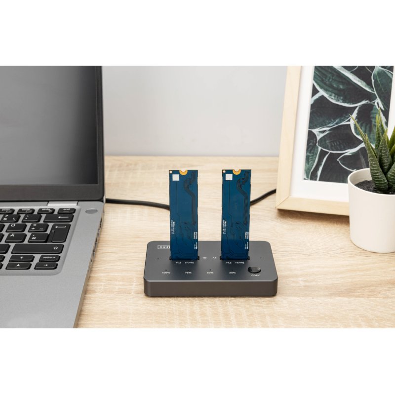 Digitus Station de clonage NVMe Boîtier USB3.1 Gen2 Type-C NVMe M.2 SSD