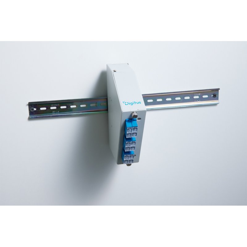 Digitus Fiber optic DIN rail splice distributor, angled, 6 SC DX/LC Quad, grey