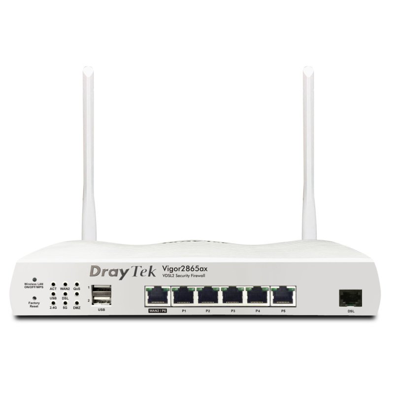 DrayTek Vigor 2865ax routeur sans fil Gigabit Ethernet Bi-bande (2,4 GHz / 5 GHz) Blanc