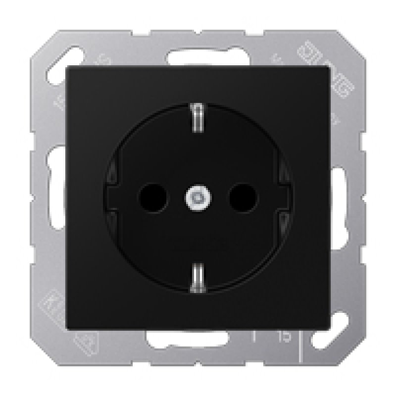JUNG A 1520 BFKI SWM socket-outlet Type F Black, Graphite