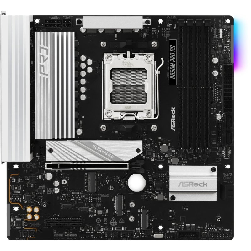 Asrock B850M PRO RS, AMD B850, AM5, Micro ATX, 4 DDR5, HDMI, DP, 2.5G LAN, RGB, 3x M.2