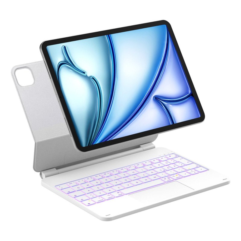 Inateck Magnetische Tastaturhülle, weiß für iPad Air 11" M3/M2 (2025/2024), iPad Air 6/5/4, iPad Pro 11" 4/3/2/1