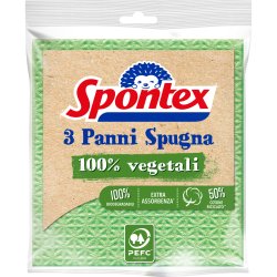 Spontex Sponge Cloths 100 Vegetable 3 Pieces