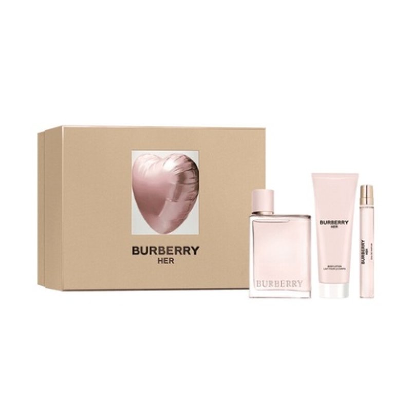Burberry Burberry Her Eau De Parfum Gift Set 100ml 75ml Body Lotion 10ml Eau De Parfum
