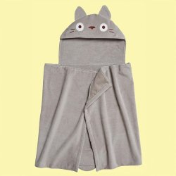 MON VOISIN TOTORO - Totoro Gris - Cape de bain Natsu 70x140cm
