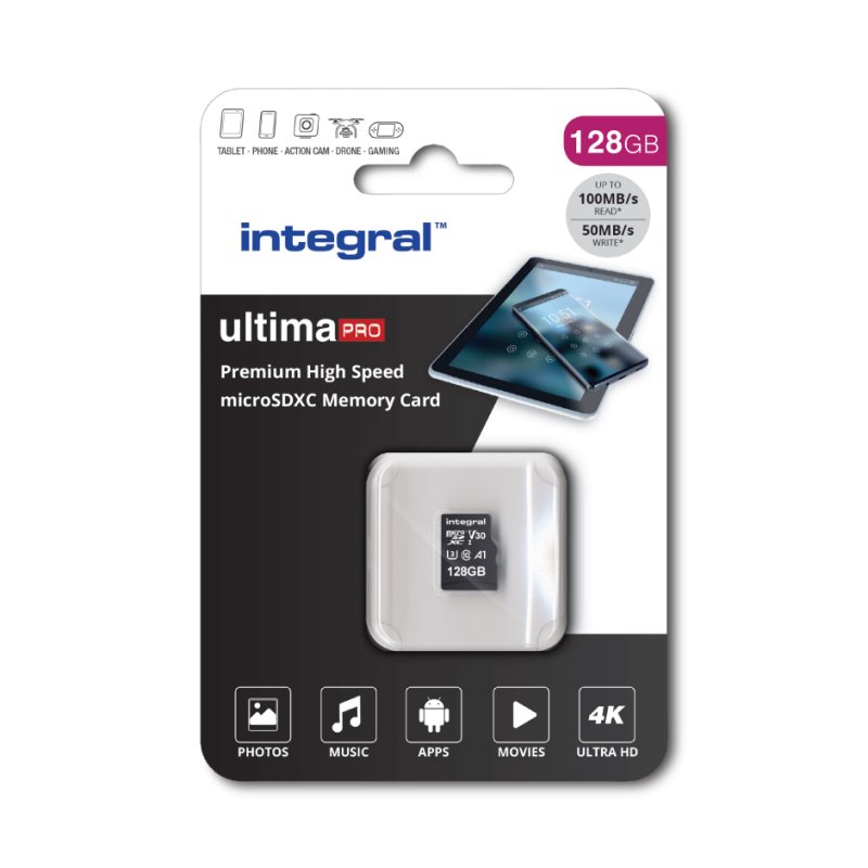 Integral INMSDX128G-100/90V30 mémoire flash 128 Go MicroSD UHS-I