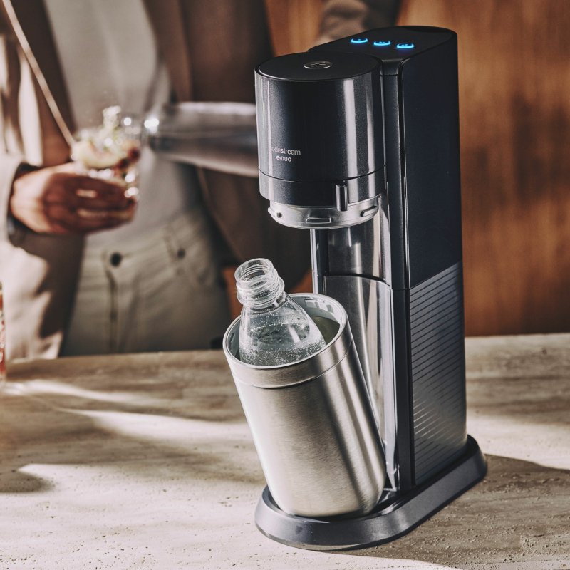 SodaStream E-DUO Métal, Plastique Noir, Acier inoxydable