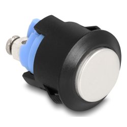 DeLOCK 22045 commutateur électrique Bouton-poussoir 2P Noir, Argent