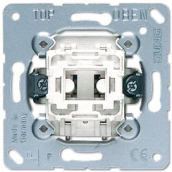 JUNG 534 U Pushbutton switch 1P Metallic, White
