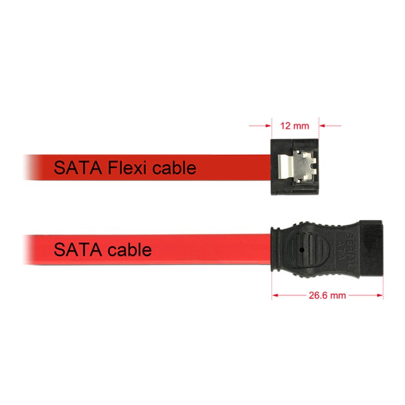 DeLOCK 0.1m 2xSATAIII SATA cable Red
