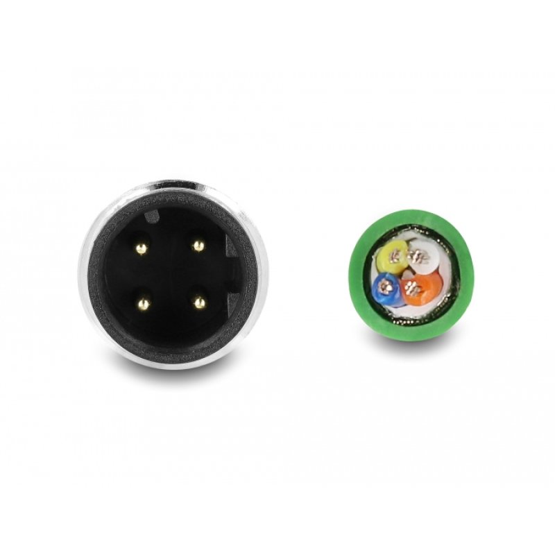 Patchkabel 4-polig M12-D (M) zu ohne Stecker 5m Green