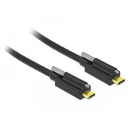 DeLOCK Kabel SuperSpeed USB 10 Gbps (USB 3.2 Gen 2) USB Type-C Stecker USB Type-C Stecker mit Schraube oben 2 m