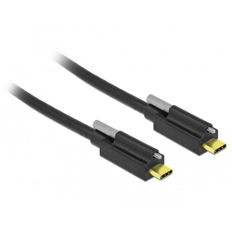 USB-C USB-C schraubbar 2m Delock Black
