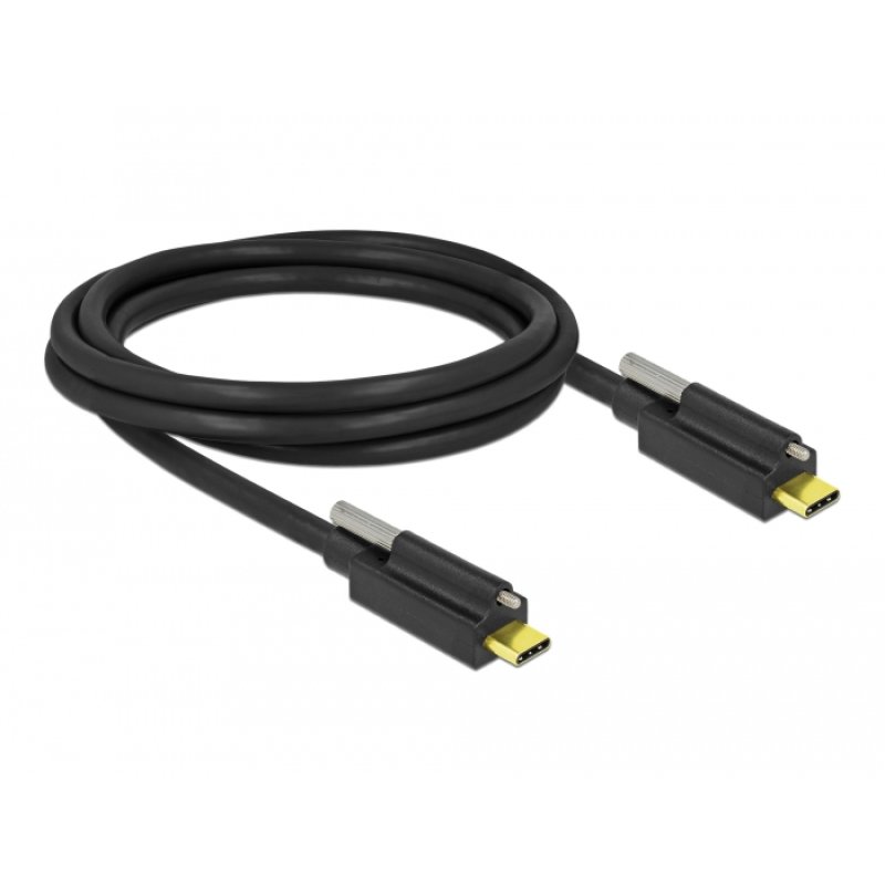 USB-C USB-C schraubbar 2m Delock Black