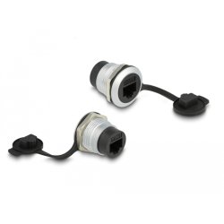 DeLock RJ45 Cat.6 Einbaubuchse mit Staubschutzkappe