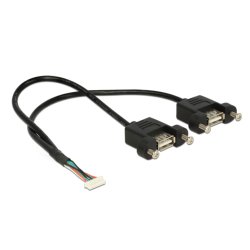 DeLOCK 84839 USB cable USB 2.0 0.25 m 2 x USB A Black