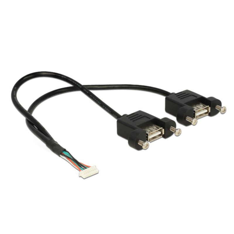DeLOCK 84839 câble USB USB 2.0 0,25 m 2 x USB A Noir