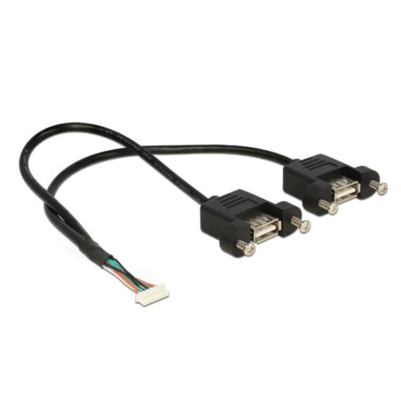 DeLOCK 84839 USB cable USB 2.0 0.25 m 2 x USB A Black