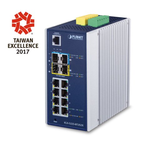 PLANET IGS-5225-8T2S2X commutateur réseau Géré L3 Gigabit Ethernet (10/100/1000) Bleu, Argent