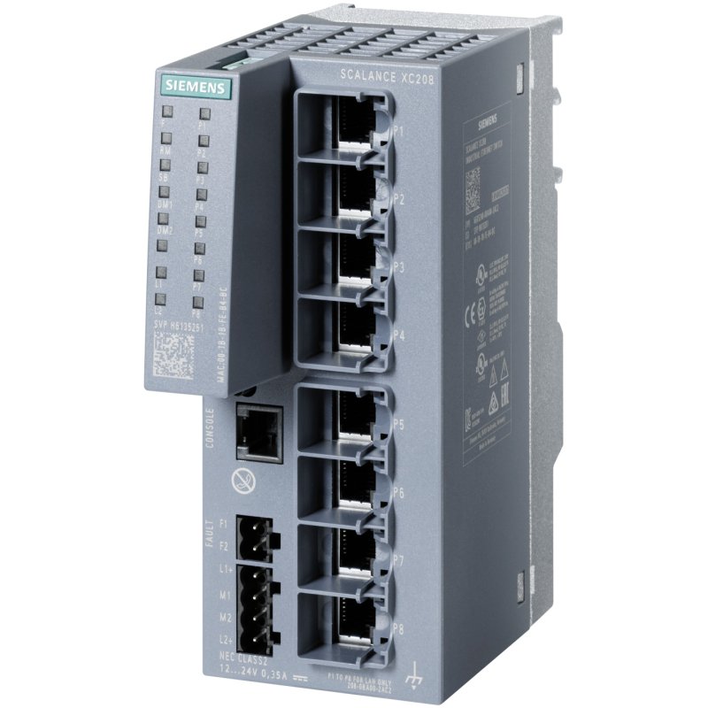 Siemens SIEM 6GK5208-0BA00-2AC2 SCALANCE XC208 manageable Layer 2 IE Switch 8x - Switch - WLAN