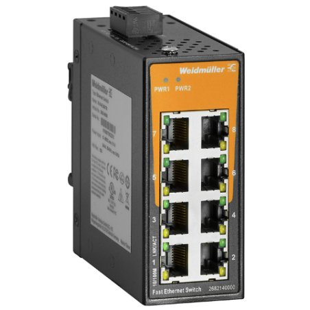 WEI IE-SW-EL08-8TX Netzwerk Switch, unmanaged Fast Ethernet Anzahl Ports: 8x RJ4
