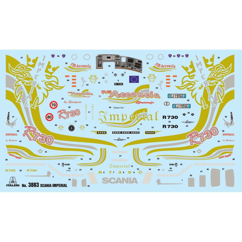 Italeri Scania R730 V8 Topline “Imperial” Truck/Trailer model Assembly kit 1:24