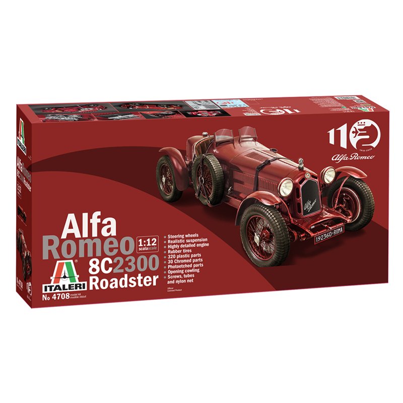 Italeri Alfa Romeo 8C 2300 Roadster Roadster model Assembly kit 1:12