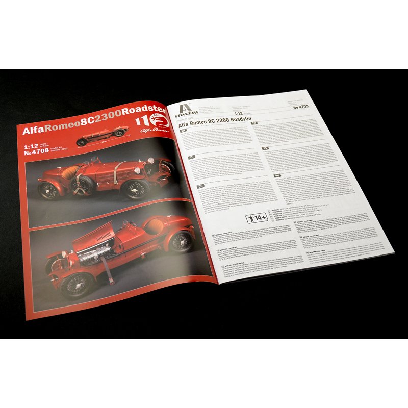 Italeri Alfa Romeo 8C 2300 Roadster Modèle de roadster Kit de montage 1:12