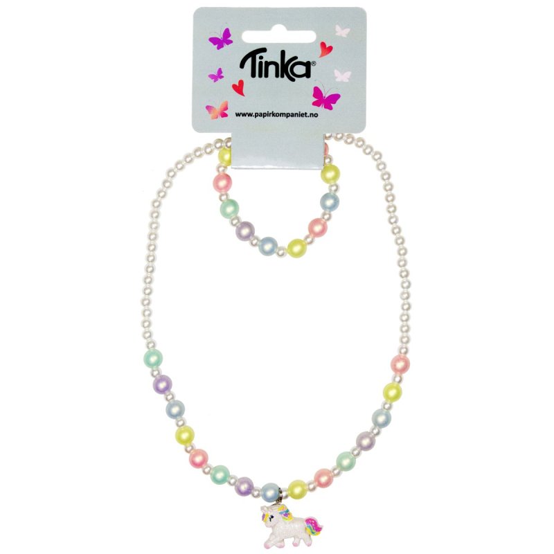 Tinka Beauty – Necklace/Bracelet – Pearls with Unicorn (8-433203A)