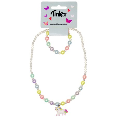 Tinka Beauty – Necklace/Bracelet – Pearls with Unicorn (8-433203A)