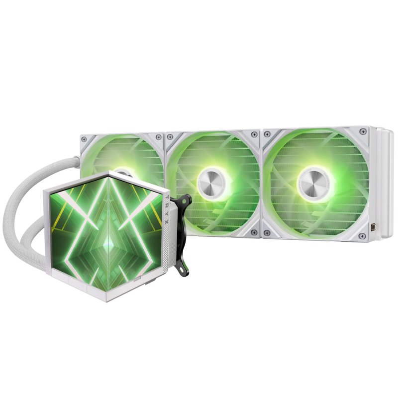 TRYX STAGE ARGB 360 AiO-Wasserkühlung, Dual-IPS-Display - 360mm, weiß