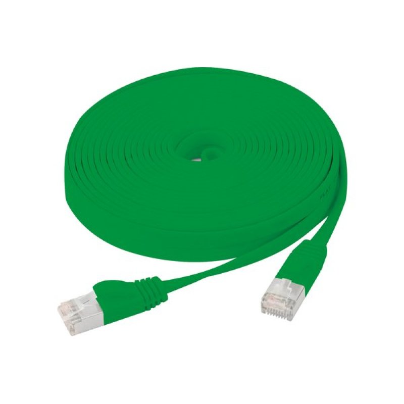 Cat6 RJ45 Flat patch cable U/FTP snagless green - 1 m