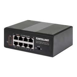 INTELLINET 8-Port PoE Gb Switch PoE-Passthrough 1xPD PoE 95W Eingangsstrom 7x PSE PoE Strombudget bis 120W