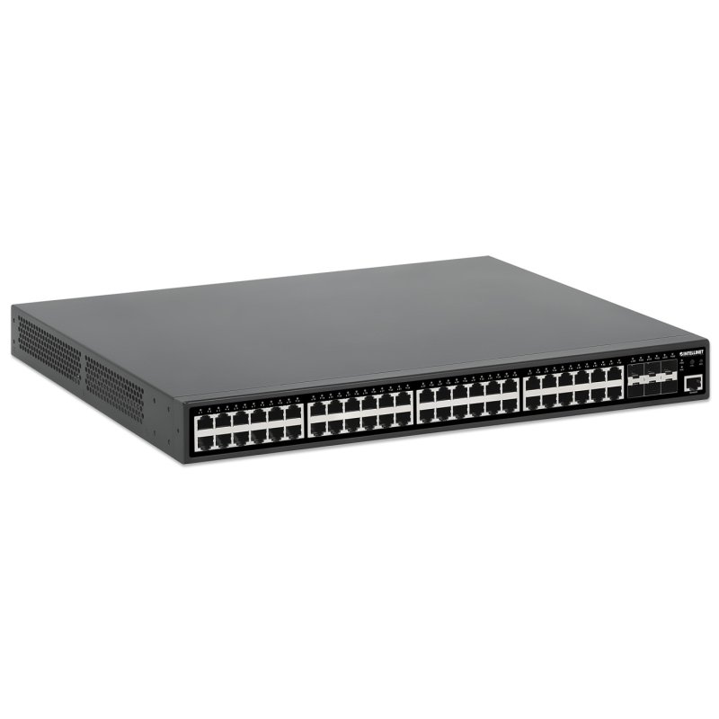 Intellinet 48-Port Gigabit Ethernet PoE Layer 2 Managed Switch with Six 10G SFP Uplinks IEEE 802.3at/af (PoE /PoE)