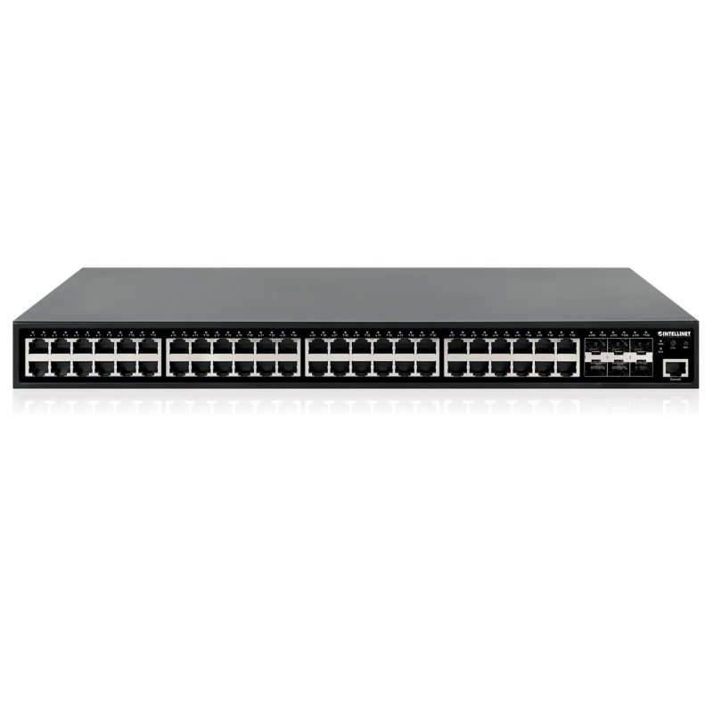 Intellinet 54-Port L2 Fully Managed PoE Switch mit 48 Gigabit Ethernet-Ports und 6 SFP Uplinks