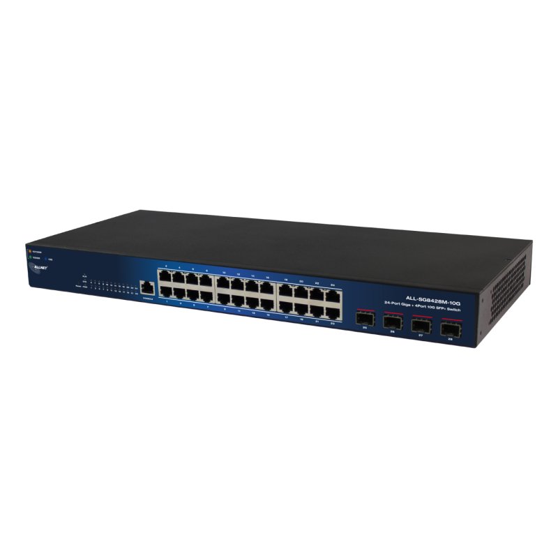 ALLNET Switch smart managed Layer2 24 Port • 24x GbE • 4x SFP • 19 • Lüfterlos • ALL-SG8428M-10G
