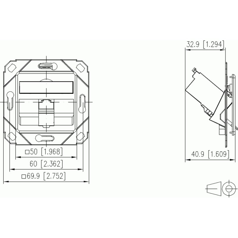 Anschlussdose E-DAT modul 8(8) UPk, reinweiss