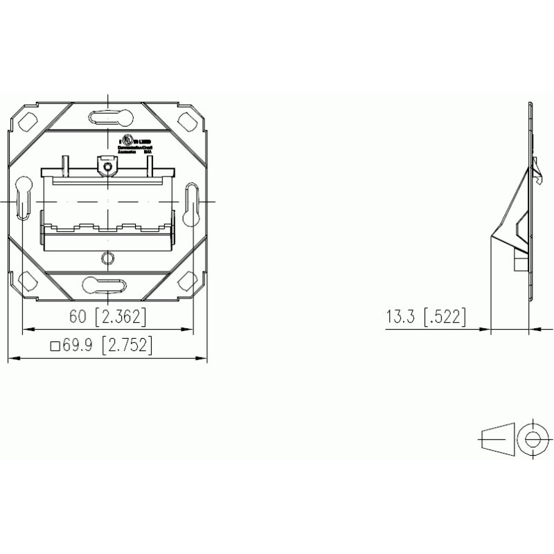 METZ CONNECT Modul Anschlussdose UP0 3 Port unbestuckt