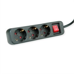 ROLINE 19.07.1071 power extension 10 m 3 AC outlet(s) Indoor Black