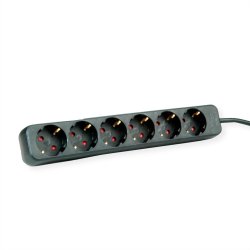 ROLINE 19.07.1073 power extension 3 m 6 AC outlet(s) Indoor Black
