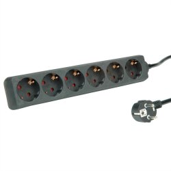 ROLINE 19.07.1072 power extension 1.5 m 6 AC outlet(s) Indoor Black