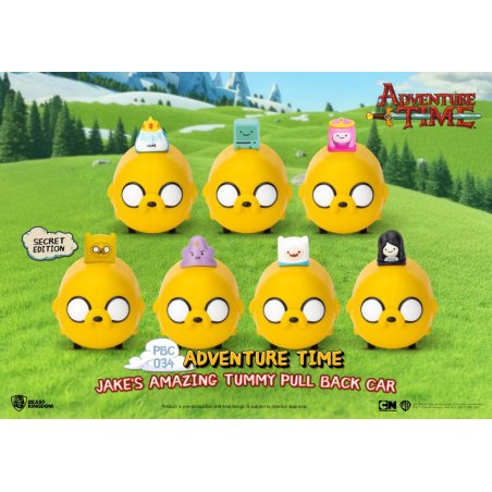 ADVENTURE TIME - Jake's Tummy Pull Black Car -Set 6 Fig. Blind Box 5cm