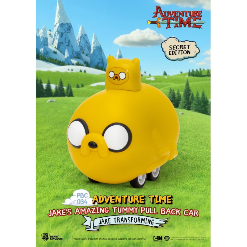 ADVENTURE TIME - Jake's Tummy Pull Black Car -Set 6 Fig. Blind Box 5cm