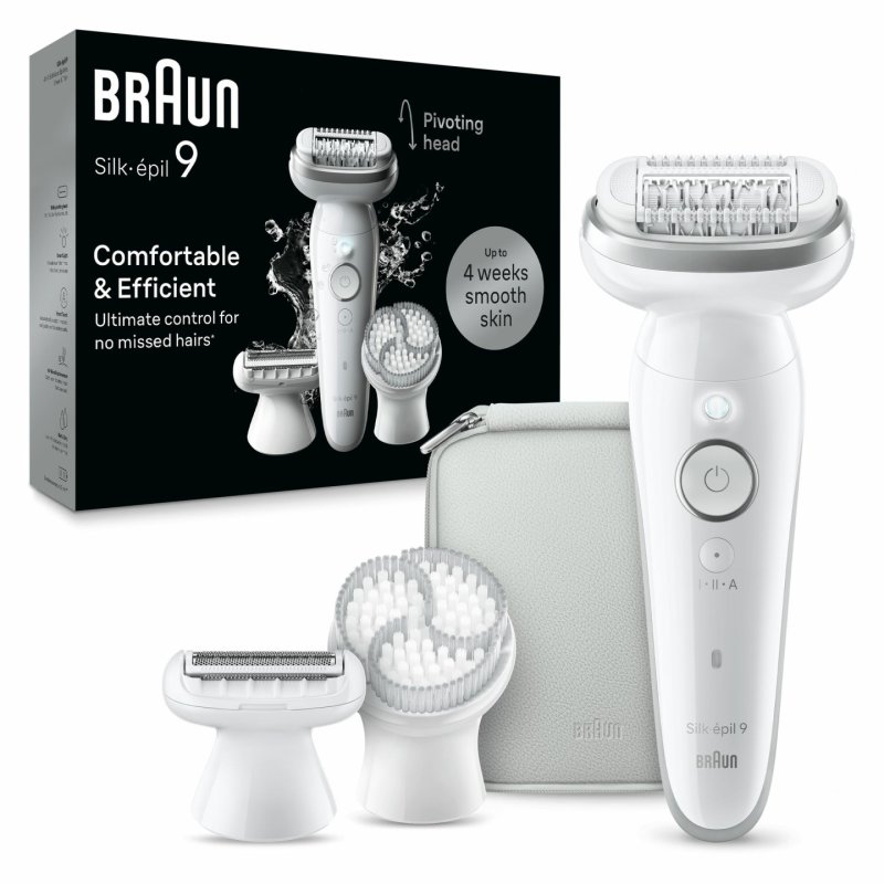 Braun Silk-épil 9 Women's Electric Epilator with Flexible Head for Easy Epilation Wet & Dry Long Smooth Skin 9-061