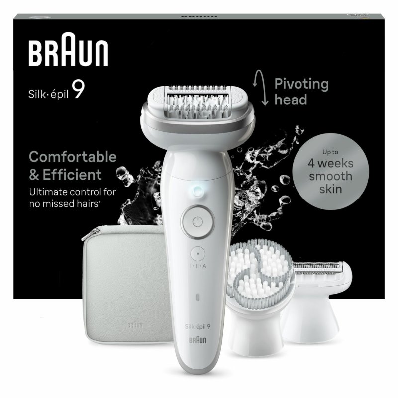 Braun Silk-épil 9 Women's Electric Epilator with Flexible Head for Easy Epilation Wet & Dry Long Smooth Skin 9-061