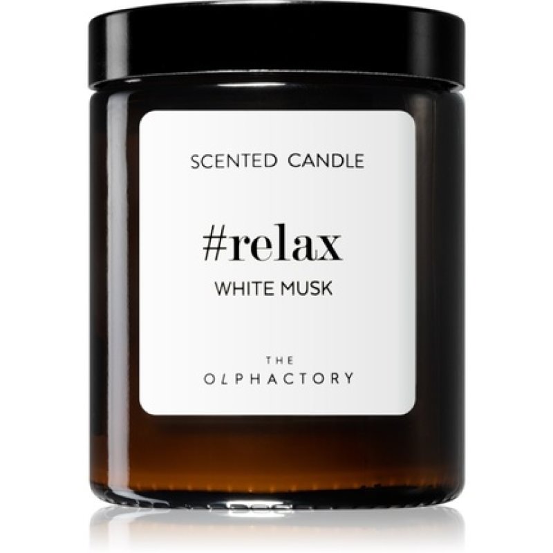 Ambientair Olphactory White Musk Scented Candle Brown Relax 135g