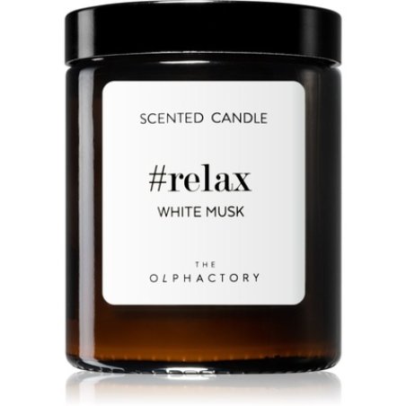 Ambientair Olphactory White Musk Scented Candle Brown Relax 135g